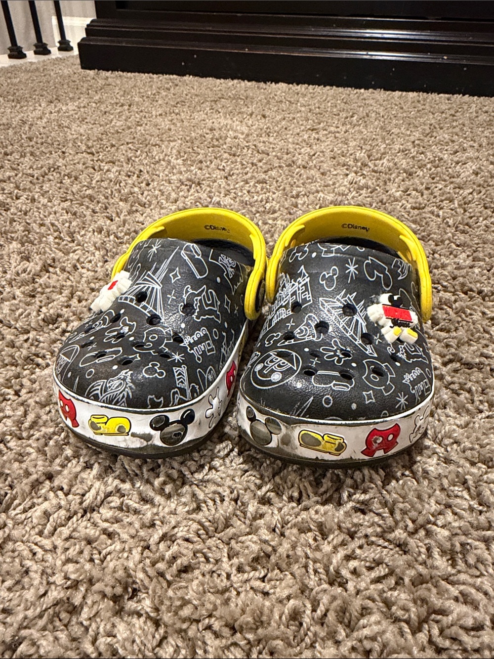 Disney Kids' Black & Yellow Character Croc Shoes